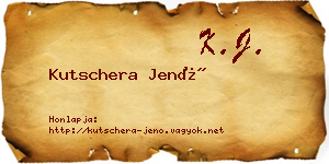 Kutschera Jenő névjegykártya